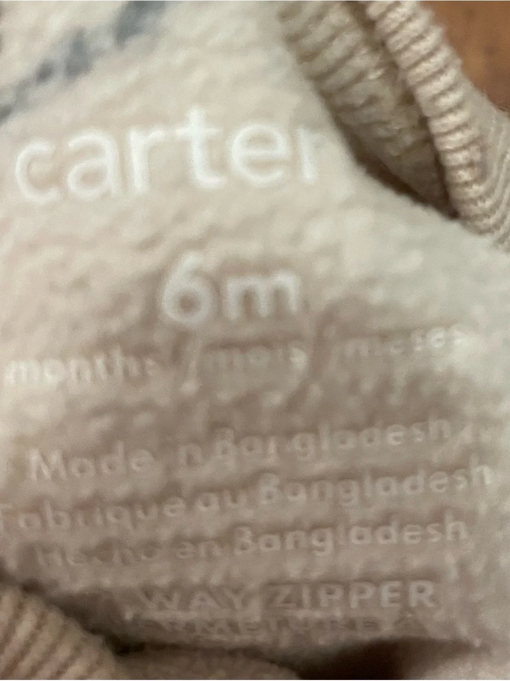 Carter's Cream Bear-Print Fleece Footed One-Piece